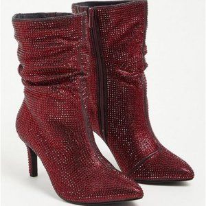 Torrid - Slouchy Heel Bootie - Rhinestone Red - Size 8